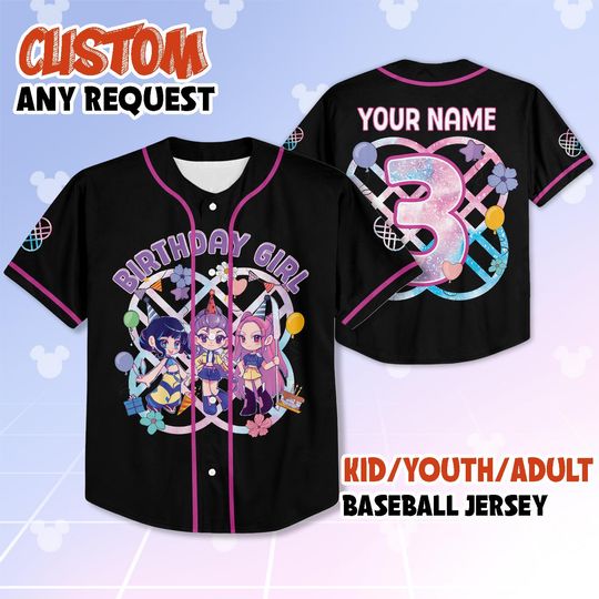 Discover Custom Huntrix Birthday Girl Baseball Jersey, It's My Huntrix Birthday