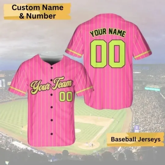 Discover Custom Neon Baseball Jersey Personalized Team Name & Number