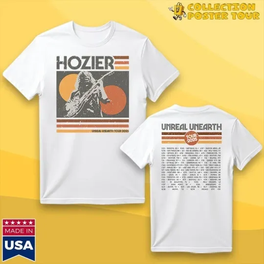 Discover Hozier Band Unreal Unearth 2025 Concert T-Shirt