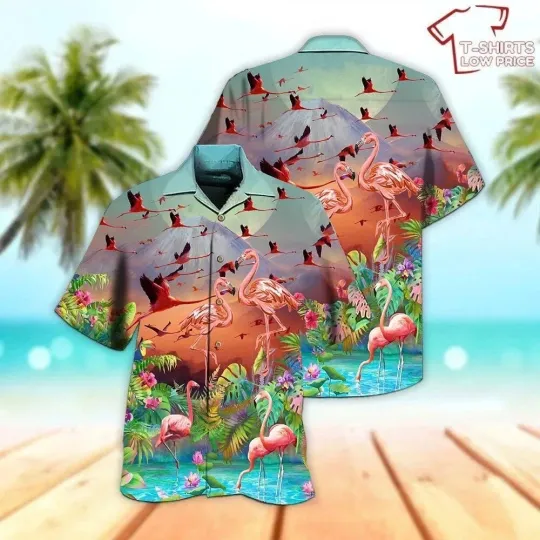 Discover Flamingo River Hawaiian 3d Shirt 3D