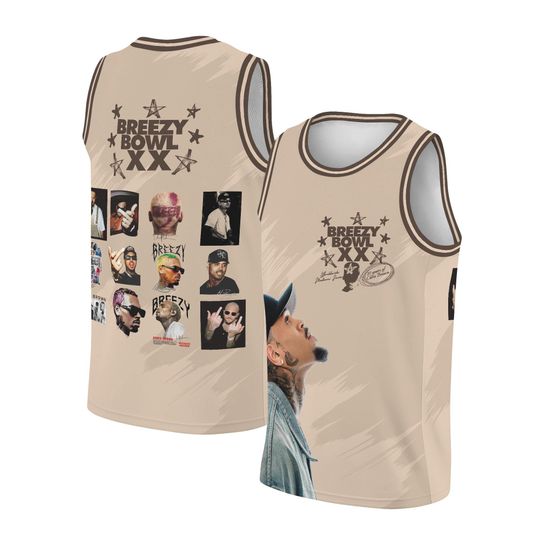 Discover Chris Brown Breezy Bowl Tour 2025 Basketball Jersey, Music Lover Gift