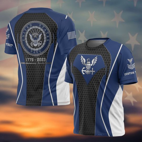 Discover U.S Navy 248th Anniversary 3D T-Shirt - Custom Birthday Shirt