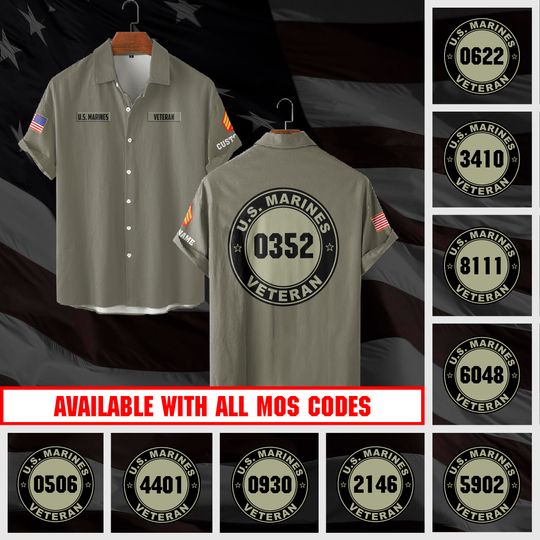 Discover Customized U.S. Marines MOS 3D shirts Hawaiian Shirt