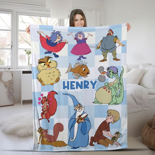 Discover Custom Sword In The Stone Blanket, Personalized Disneyyy Blankets, Boy Bed Room Blanket