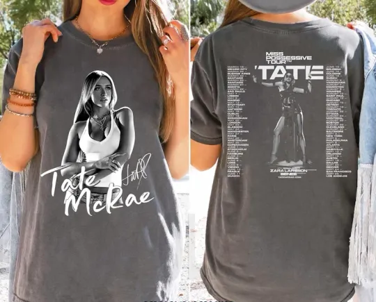 Discover Tate Mcrae Miss Possessive Tour 2025 Two Sides T-Shirt