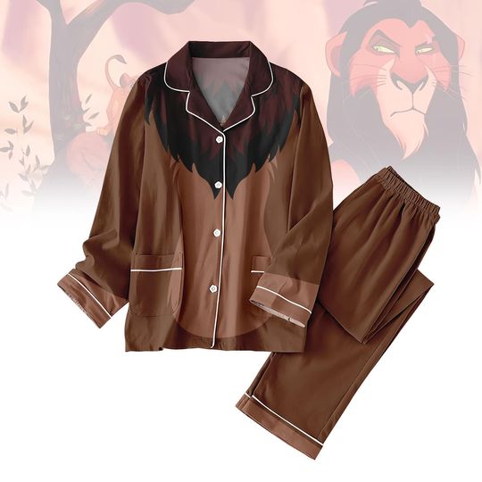 Discover Scar Lion King Pajamas, Brown Animal Costume Pajamas Set