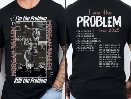Discover 2 side Wallen Western I'm The Problem Tour 2025 Concert shirt KV38804
