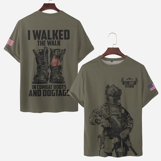 Discover I Walked the Walk in Combat Boots and Dogtags Customized Army Branch T-Shirt
