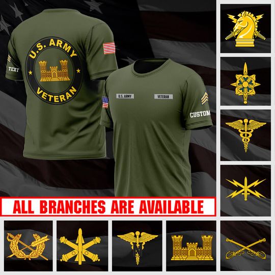 Discover Customized United States Army Branches 3D T-Shirt