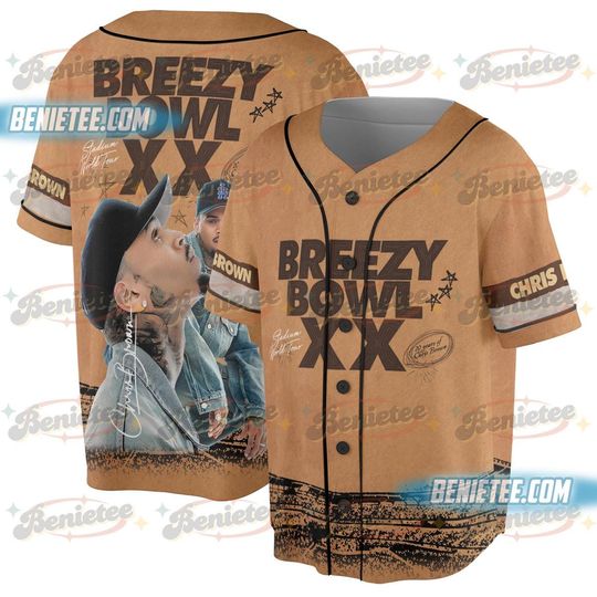 Discover Chris Brown Breezy Bowl XX Baseball Jersey, Chris Brown Album Jersey
