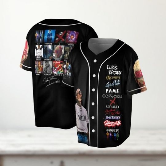 Discover Chris Brown Album Cover Jersey, Breezy Tour Jersey, Rapper Album Fan Jersey