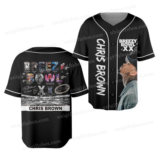 Discover Chris Brown Breezy Bowl XX Tour Jersey, Chris Brown Album Shirt, Chris Brown Fan Gift