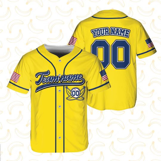 Discover Custom Yellow Baseball Jersey, Custom Yellow Blue Pinstripe Baseball Jersey Name Number, Rookie Jersey for Gifts, Uniform Game Day Outfit