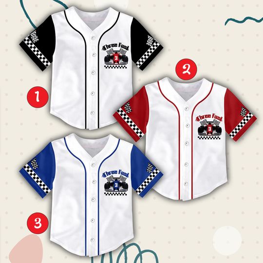Discover Custom Kids Race Car Birthday Jersey, Custom Name Number Racing Shirt for Birthday Party Outfit, Toddler Boy Gift, Fast One, Two Fast Jersey