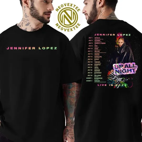 Discover Jennifer Lopez Up All Night Live In Tour 2025 Dates List Kicks Off T-Shirt