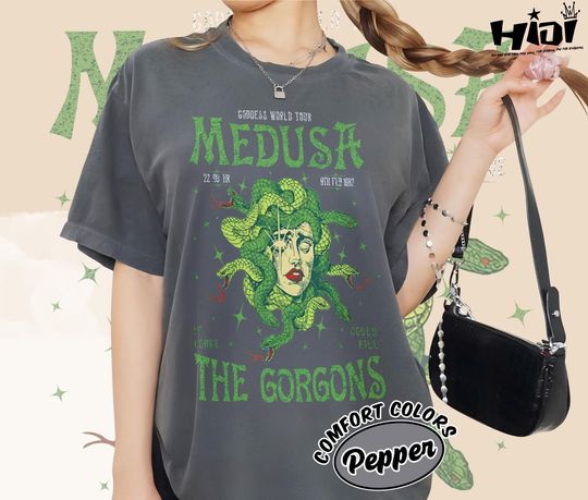 Discover Medusa Distressed Band Shirt, Snake Shirt, Greek Mythology Greek Goddess