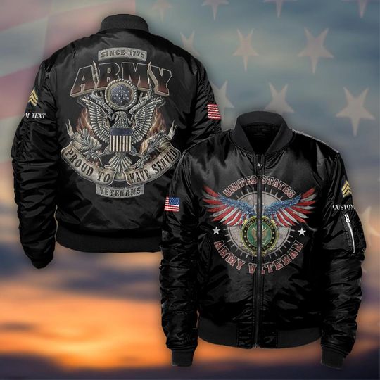 Discover Customized US Veteran Proud To Have Served Bomber Jacket