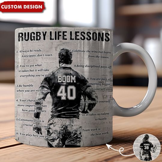 Discover Personalized Rugby Life Lessons Mug - Great Gift For Rugby Lovers