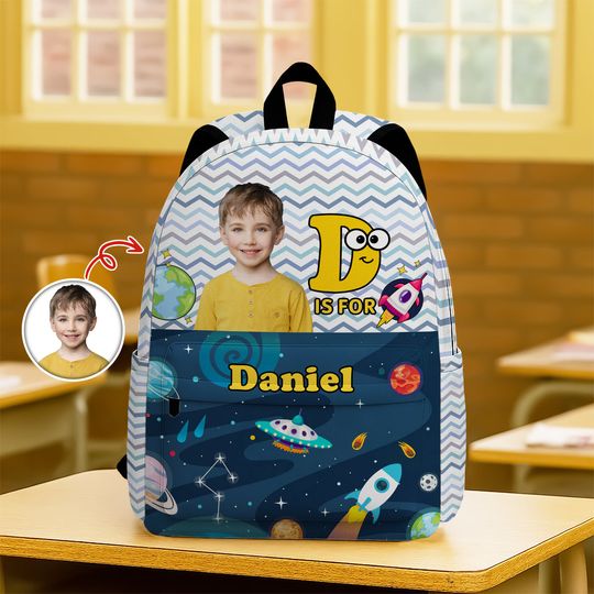 Discover Custom Kid Photo Hello School Backpack