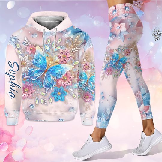 Discover Butterfly & Flower - Personalized Butterfly Hoodie and Leggings