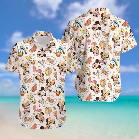 Discover Mickeyy And Friends Hawaiian Shirt, Disneyyy Mouse Button Shirt