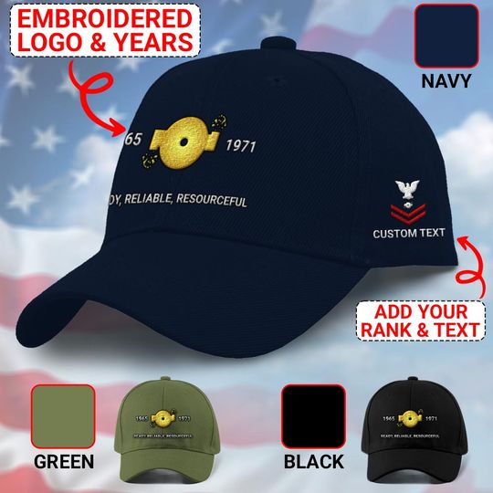 Discover Navy Boiler technician Embroidered Baseball Cap