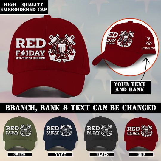 Discover Customized US Coast Guard Veterans Embroidered Baseball Cap