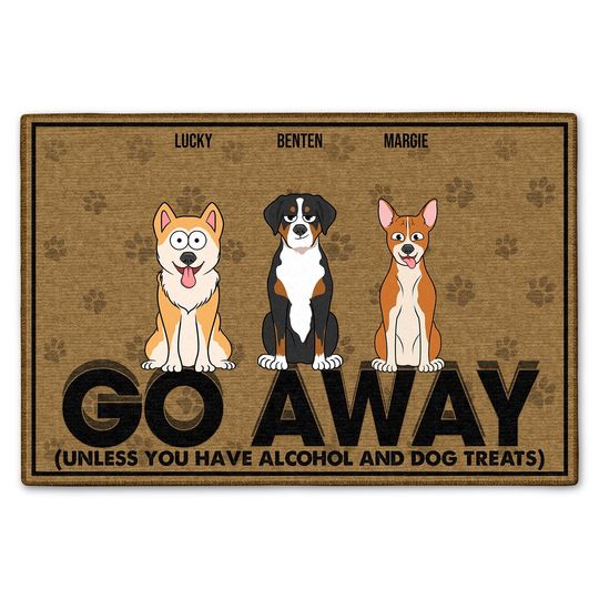 Discover          Go Away Unless You Have - Gift For Dog Lovers - Personalized Doormat       