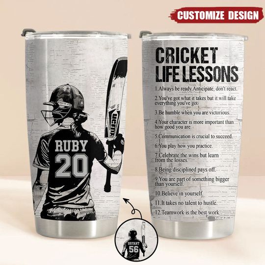 Discover Personalized Cricket Life Lessons Tumbler - Gift For Cricket Lovers