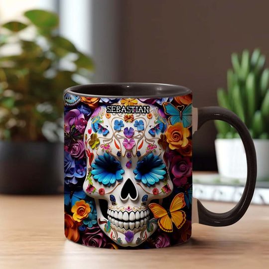 Discover Sugar Skull - Personalized Skull Accent Mug