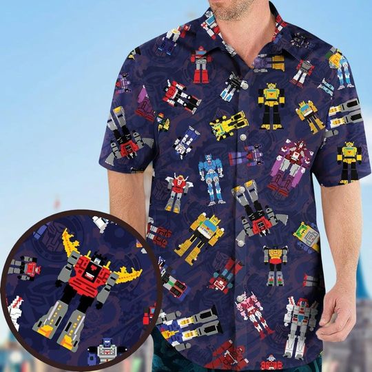 Discover Halloween Transformers Hawaiian Shirt