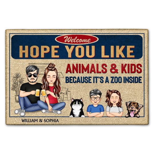 Discover Family Hope You Like Animals And Kids - Anniversary, Birthday, Home Decor Gift For Husband