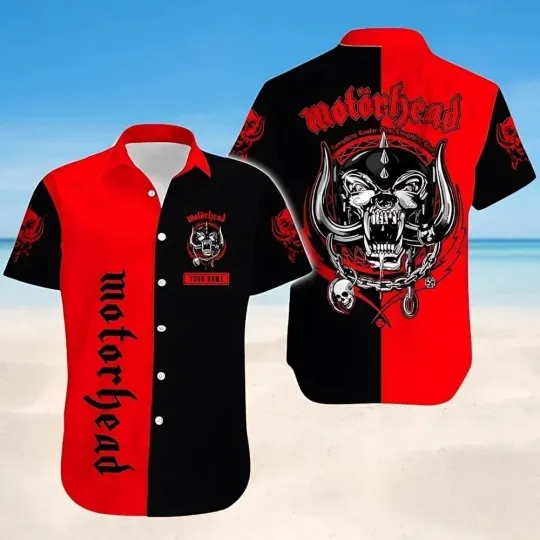 Discover Motorheadd Red &ampamp Black Classic Warr Pig Hawaiian Shirt, Full Size S-5xl 3D