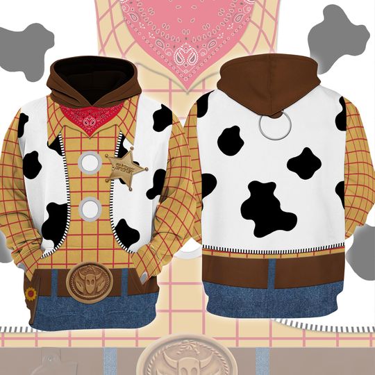 Discover toy stories Woodyy 3D Full Over Print Hoodie, Woodyy Costume Hoodie, toy stories Cowboy Cosplay Shirt, Woodyy Cosplay Sweatshirt, Halloween Costume