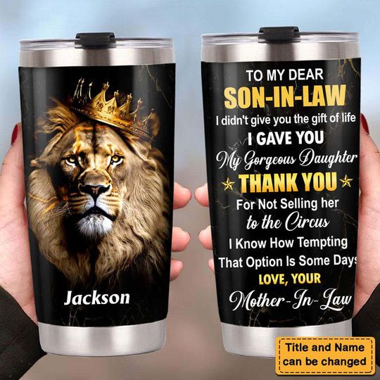 Discover Gift For Son-In-Law Lion Steel Tumbler