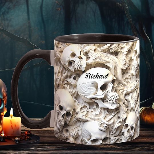 Discover White Skull - Personalized Skull Accent Mug
