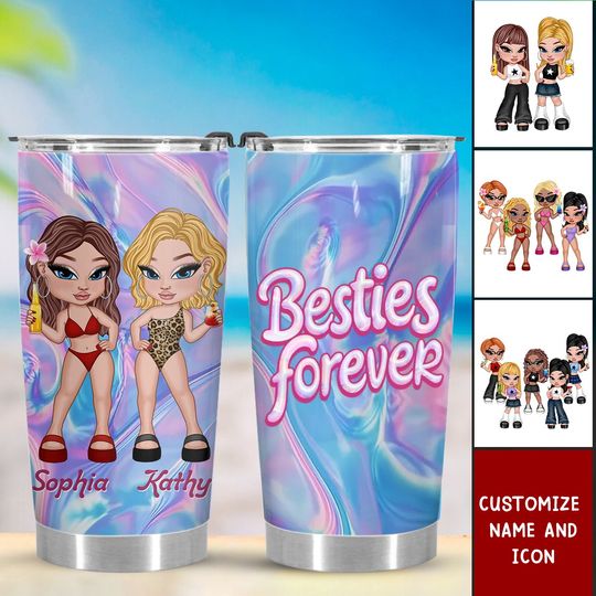 Discover Y2K Besties Personalized Tumbler, Summer Gift For Best Friends