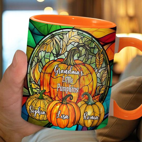 Discover Grandma's Little Pumpkins Any Title - Personalized Grandma Accent Mug