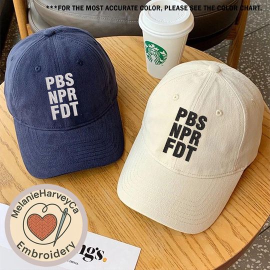 Discover Embroidered PBS, NPR, FDT Hat, Resistance Hat, Anti Trump Cap, Fdt dad cap