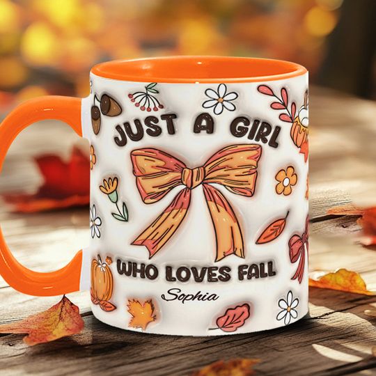 Discover Just A Girl Who Loves Fall - Personalized Autumn Accent Mug