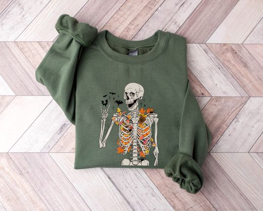 Discover Dancing Skeleton Sweatshirt, Halloween Sweatshirt