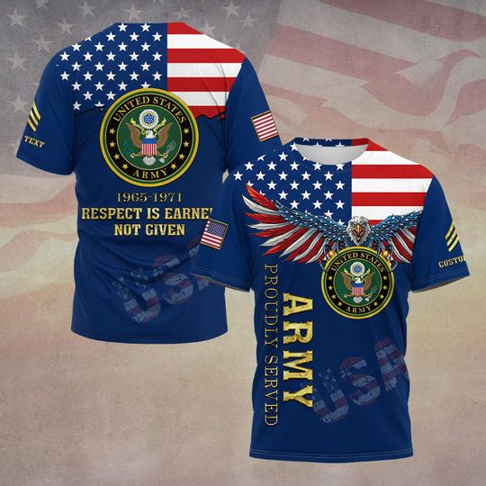 Discover Customized US Military Respect Is Earned Not Given 3D Shirts
