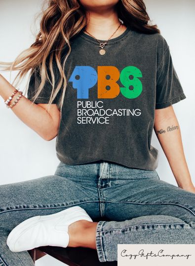 Discover Protect PBS Logo T-shirt, Retro Public Broadcasting Service Shirt