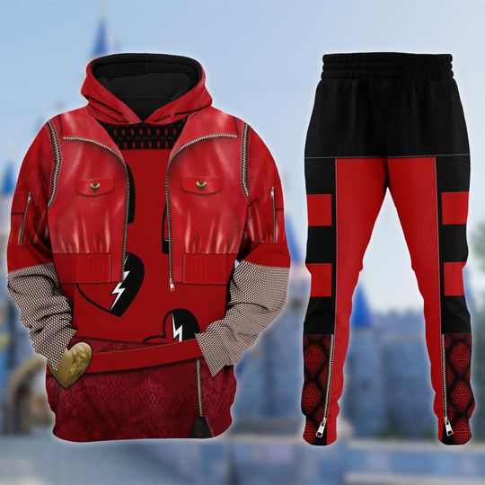 Discover Descendants Red All Over Print Hoodie, Descendants The Rise of Red Costume, Descendants Halloween Cosplay Costume, Disneyyland Halloween