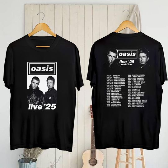Discover Graphic Oasis Live 25 Tour T-shirt, Reunion 2025 Oasis Tour Shirt,