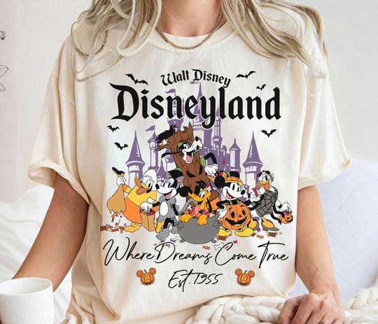 Discover Vintage Disneyyland Mickeyy and Friends Halloween Shirt