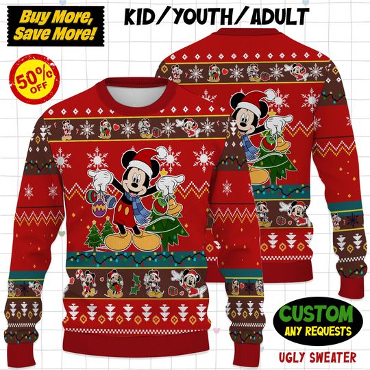 Discover Disneyyy Mickeyy mouse Ugly Christmas Sweater