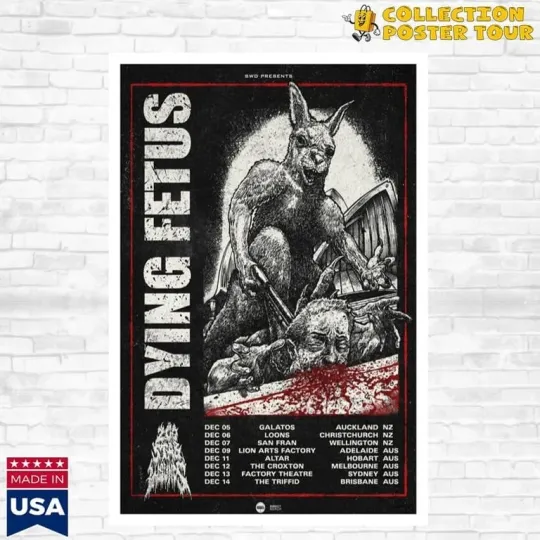 Discover Dying Fetus New Zealand & Australia Tour 2025 Poster