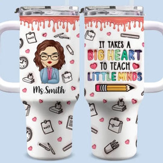 Discover The Art Of Teaching Is The Art Of Assisting Discovery - Teacher Personalized Custom 40 Oz Stainless Steel Tumbler With Handle