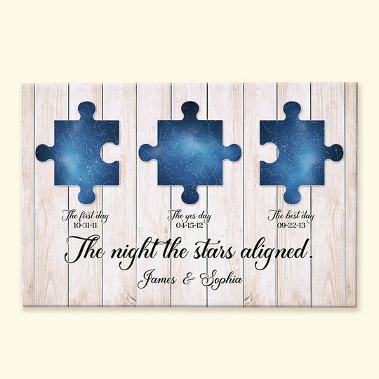 Discover The Night The Stars Aligned - Personalized Wrapped Canvas